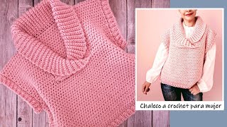 Chaleco FÁCIL a crochet para mujer ¡Paso a paso [upl. by Carman]