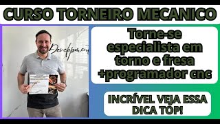 Curso de Torneiro Mecânico melhor curso com certificado no final Curso de Torneiro Mecânico é bom [upl. by Sisenej]