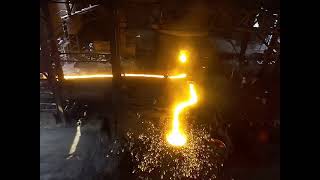 Blast furnace cast house slag and metal separation video [upl. by Assed]