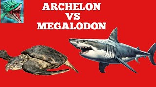 Dino Water World Prehistoric Animals Archelon Vs Megalodon [upl. by Eerased]