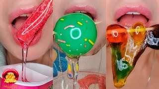 ASMR Satisfying Eating Sounds Frozen Honey Jelly Fruit Kohakutou Fondant 먹방 [upl. by Nilram189]