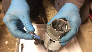 Central Pneumatic 3gal air compressor rebuild Part 35  installing piston onto crankshaft pin [upl. by Ecyaj201]