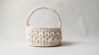 Koszyczek wielkanocny na szydełku Koszyczek ściegiem jaśminowym ze sznurka Easter crochet basket [upl. by Norved]