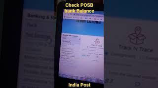 Check POSB bank balance online  India Post shorts mixmate22 [upl. by Cully205]