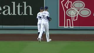 AJ Pollock Cody Bellinger Mookie Betts pay their respects to Gavin Lux in crash sight in outfield [upl. by Andrade967]