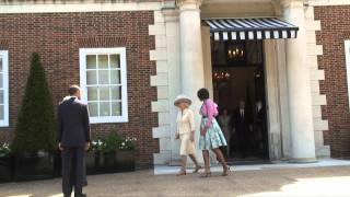 Their Royal Highnesses welcome The President of the United States and Mrs Obama [upl. by Ragse371]