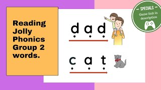 Jolly Phonics group 2 Dot reading CVC words Blending Game included [upl. by Mildred453]