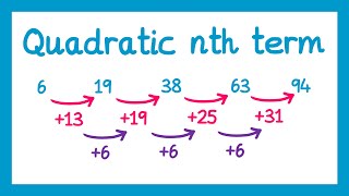 Finding the nth term of a Quadratic Sequence  GCSE Higher Maths [upl. by Braeunig]