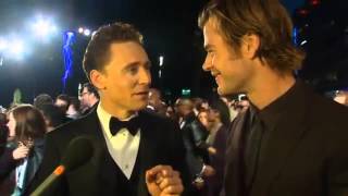 Tom Hiddleston Becomes a Hemsworth at Thor Premiere Video Library Action Reporter Media [upl. by Eadahs]