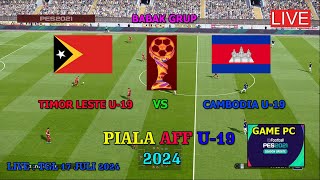 TIMOR LESTE VS CAMBODIA  PIALA AFF U19 2024 GAMEPLAY SIMULATION PES 2021 [upl. by Hgielrak507]