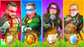 Ninja Turtle Boss Challenge Family Fortnite Battle [upl. by Araiek834]