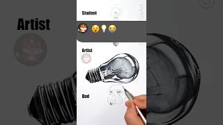 Lightbulb in you mouth Dad vs Artist hot to draw a lightbulb art sketch [upl. by Inirt]