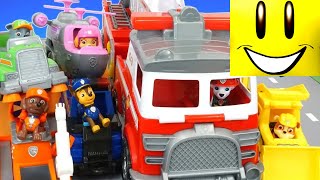 Paw Patrol Ultimate Rescue Fire Truck Toys Pups Rescue Animals in Adventure Bay [upl. by Edna]