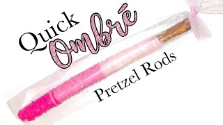 Ombré Chocolate Covered Pretzel Rod  The Easiest Way To Dip Pretzels [upl. by Christiansen951]