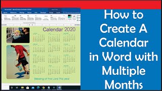 How to Create A Calendar in Word with Multiple Months  Microsoft Word Calendar Tutorial [upl. by Widera661]