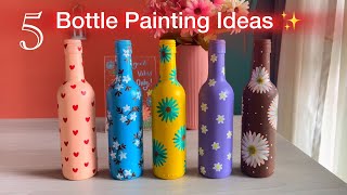 DIY Bottle Art  Simple Glass Bottle Painting Ideas  Easy Bottle Art for Stress Relief [upl. by Htenaj]