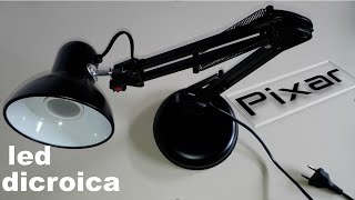 Luminária Pixar com lâmpada led dicroica [upl. by Tiat72]