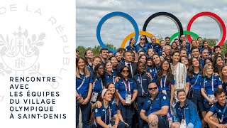 Rencontre avec les équipes du village olympique à SaintDenis [upl. by Mmada821]