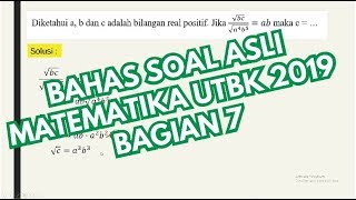 BAHAS SOAL ASLI MATEMATIKA  UTBK 2019 BAGIAN 7 [upl. by Anaderol]