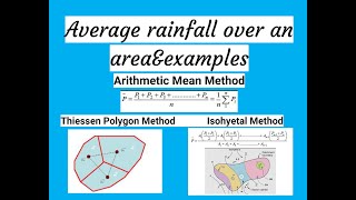 🌧️🔴Average rainfall over an areaampexamples  Arithmetic Mean Thiessen Polygon amp Isohyetal methods🌧️ [upl. by Jerol]