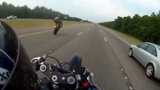 HD motorcycle stand up wheelie crash over 100mph [upl. by Atiana]