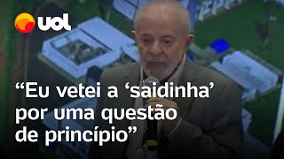 Lula sobre saidinha ‘Vetei por uma questão de princípio é a família que melhora o preso’ [upl. by Kurtzig]