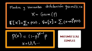 Valor esperado y varianza distribución Geométrica  Función generadora de momentos [upl. by Atteugram]