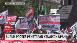 Demo Buruh Jateng Sebut Ganjar Tak Layak Jadi Capres Bila Tak Perjuangkan UMP [upl. by Ailyn311]