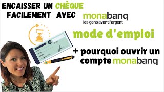 MONABANQ  DEPOSER UN CHEQUE et EN FAIRE SON COMPTE PRINCIPAL [upl. by Cate854]