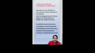 Types of placenta BSc 3rd Year ZoologyDevelopmental Biologytypesofpalcenta bsczoology shorts [upl. by Namrej]