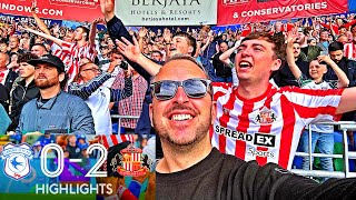 AWAY DAY with CRAZY SUNDERLAND FANS 🤩 Cardiff City 02 Sunderland  EFL Championship [upl. by Behl902]