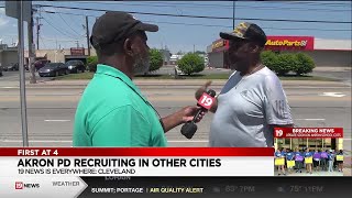 Now hiring Akron police billboards in Cleveland an ongoing recruitment effort [upl. by Odrautse]