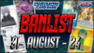 BANLIST 31  August  24   Digimon TCG [upl. by Netti]