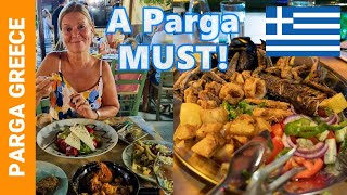 PARGA GREECE 🇬🇷 Best Traditional Greek Food in Parga 🇬🇷 Taverna Andreas 🇬🇷 Greek Restaurant [upl. by Angelle]