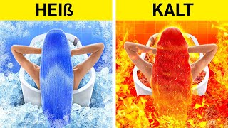 ABSOLUTE HEIÃŸ VS KALT CHALLENGE  FeuermÃ¤dchen amp WassermÃ¤dchen adoptiert ElternHacks auf 123 GO [upl. by Solitta]