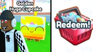 😳I Opened the Last FREE GIFT and Got GOLDEN HUGE CUPCAKE in Pet Simulator X Roblox [upl. by Toback850]