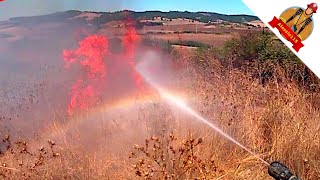 PROTEZIONE CIVILE Antincendio Boschivo 2019 Helmet Cam Fire Fighting [upl. by Hammad]