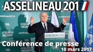 Conférence de presse du 10 mars 2017  Déclaration de candidature de François Asselineau [upl. by Naujat]