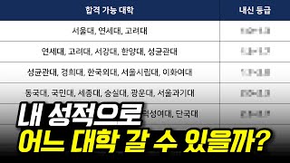 내신 등급별 합격 가능 대학 총정리 내신별 대학 국내 대학 순위 [upl. by Origra]