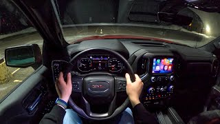 2022 GMC Sierra 1500 AT4 Limited 30 Duramax Diesel  POV Night Drive Binaural Audio [upl. by Tserof]