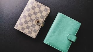 【不是闷】我的钱包手帐本以及他们的对比  Pocket size planner setup ft Louis Vuitton pm and Gillio Compagna [upl. by Angelina]