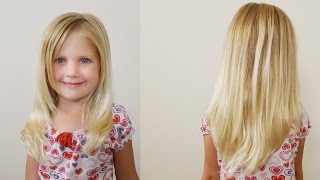 How To Cut Girls Hair  Long Layered Haircut for Little Girls [upl. by Elicia475]