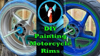 DIY Painting Motorcycle Rims [upl. by Eirffej]