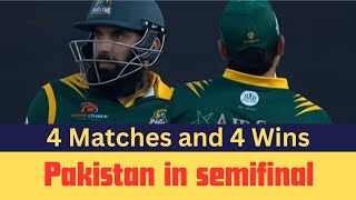 Pakistan in semifinal 4 matches 4 winsPakistan cricket team [upl. by Yaniv]