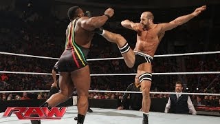 Big E vs Cesaro Raw Feb 24 2014 [upl. by Adnolahs]