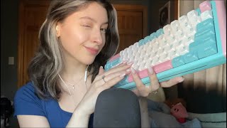 ASMR SOOTHING KEYBOARD SOUNDS amp MANY WHISPERS FOR SLEEP 🤍 dust silver D84 review ⌨️ [upl. by Aihsas]