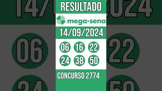 MEGA SENA hoje  14092024  ACUMULADA  54 MILHÕES  Resultado concurso 2774 [upl. by Addia]