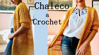 Chaleco largo a crochet para mujer ¡Paso a paso [upl. by Burbank]