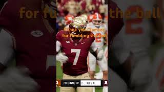 FSU vs Clemson Fumbling the ball [upl. by Dorina431]