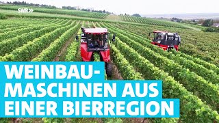 Rote Riesen im Weinberg Die Traubenvollerntemaschinen aus dem Hunsrück [upl. by Haleigh]